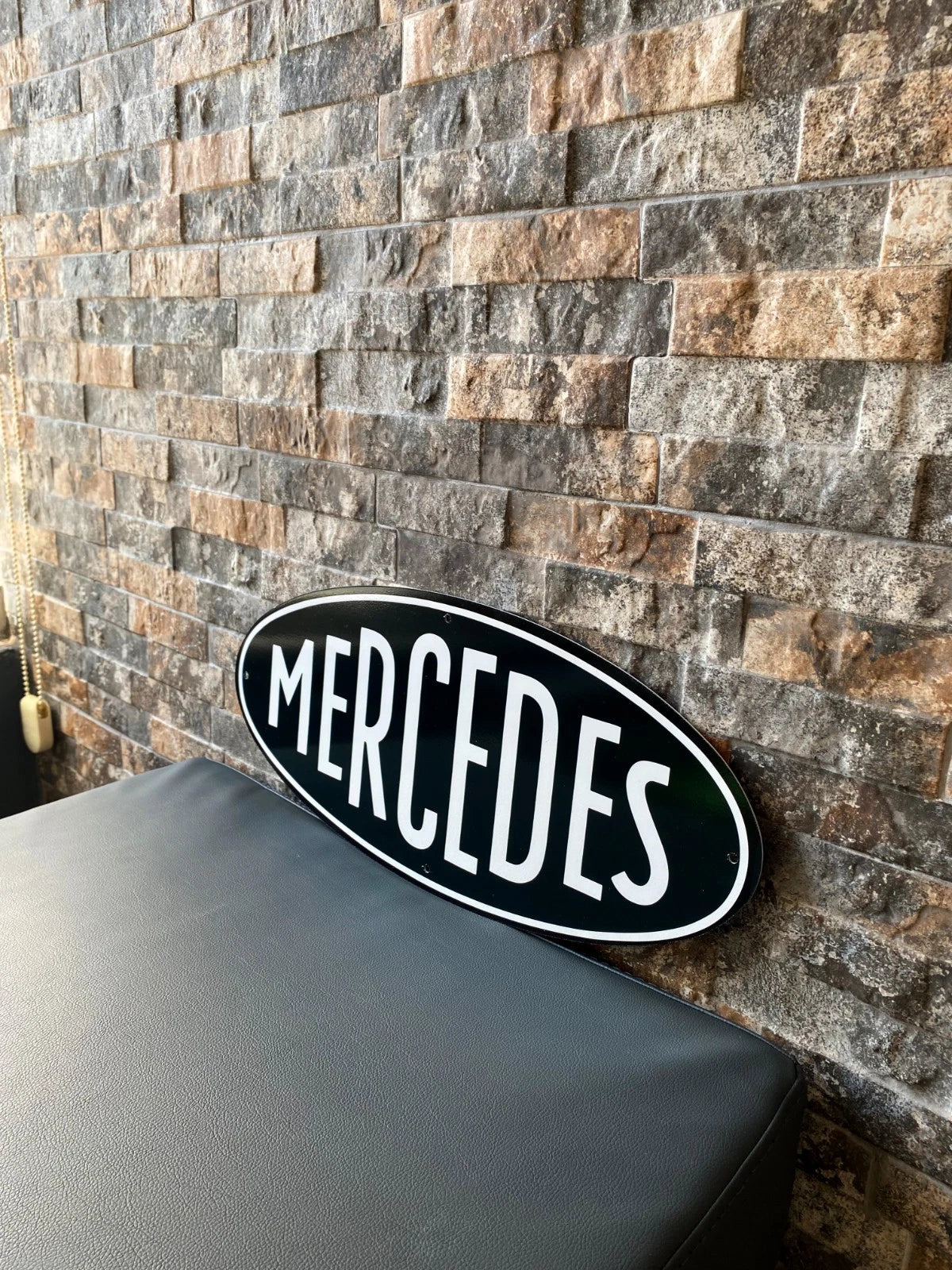 1909 Mercedes-Benz Oval Emblem - First Official Logo Metal Tabela