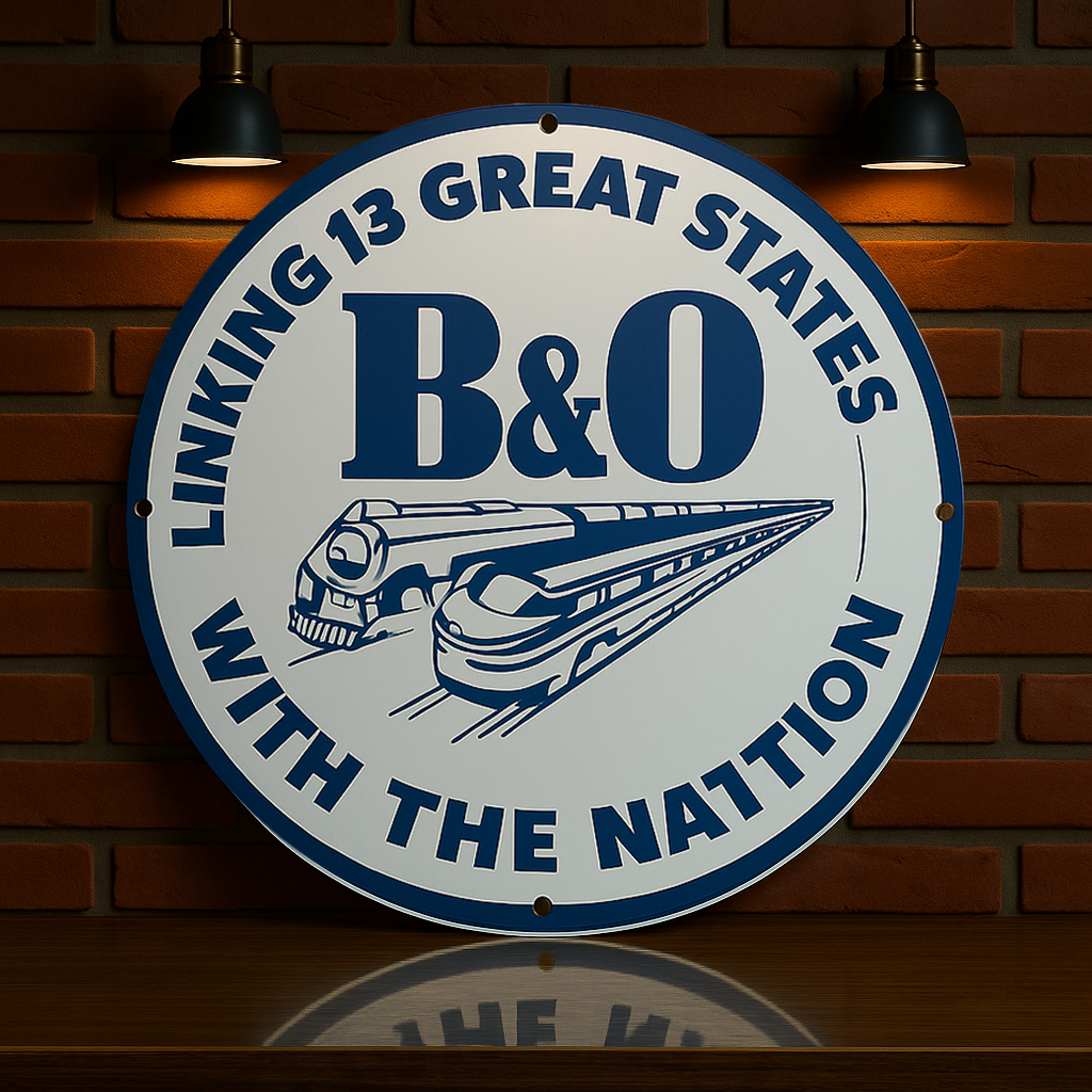 B&O Railroad - Linking 13 Great States with the Nation Metal Tabela