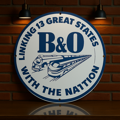 B&O Railroad - Linking 13 Great States with the Nation Metal Tabela