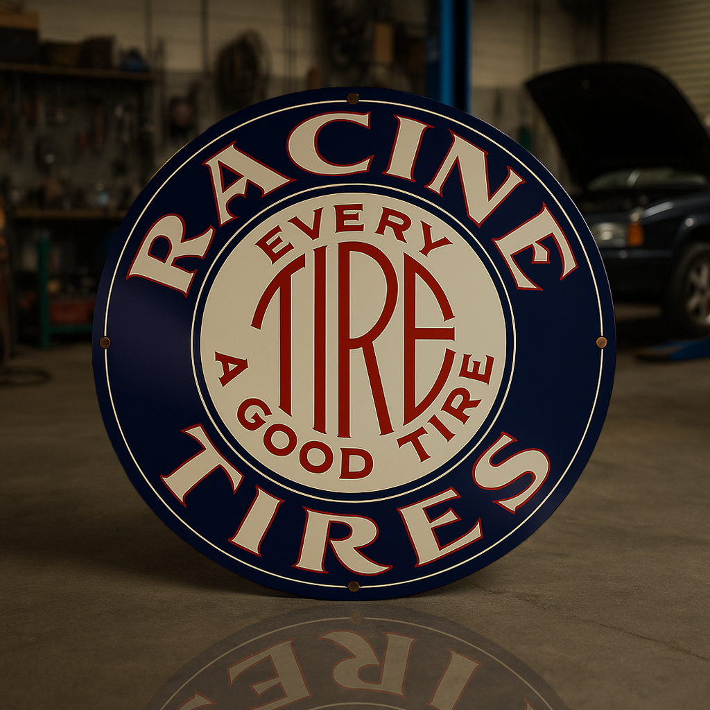 RACINE TIRES "Every Tire A Good Tire" Metal Tabela