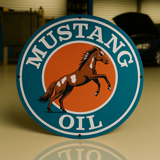 Mustang Oil Retro Gasoline Metal Tabela