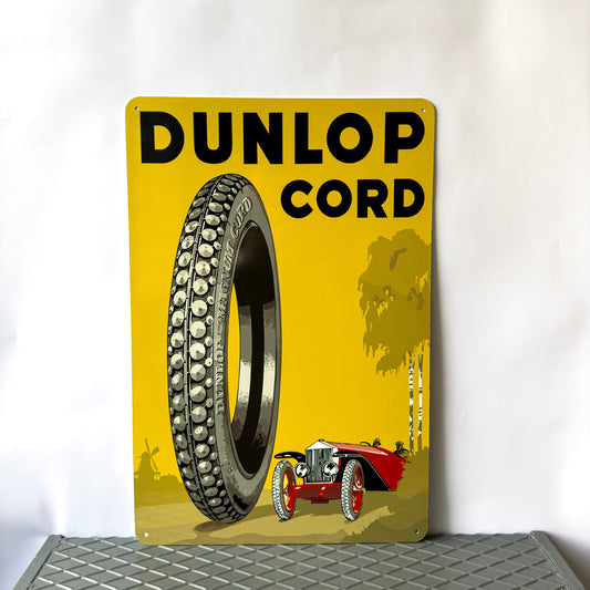 Dunlop Cord Vintage Tyre Metal Tabela