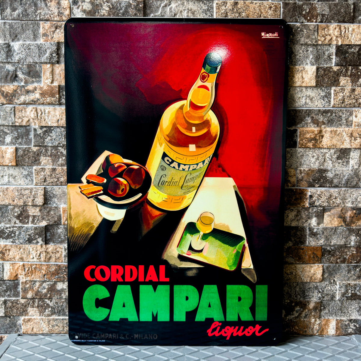 Cordial Campari Liqueur Metal Tabela