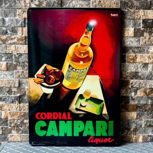 Cordial Campari Liqueur Metal Tabela