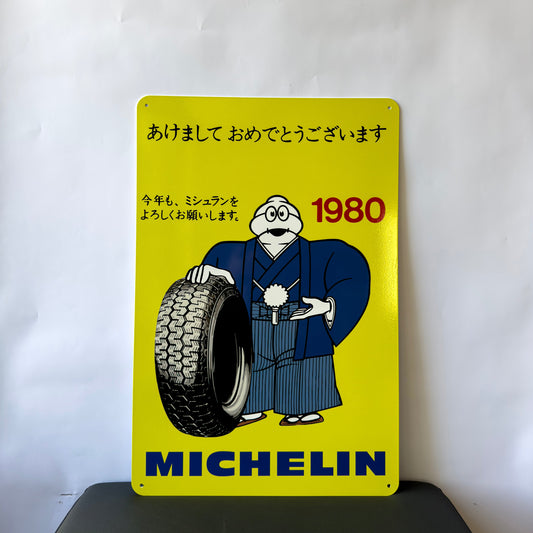Michelin 1980 Iconic Bibendum - Michelin Japan Garage Metal Tabela
