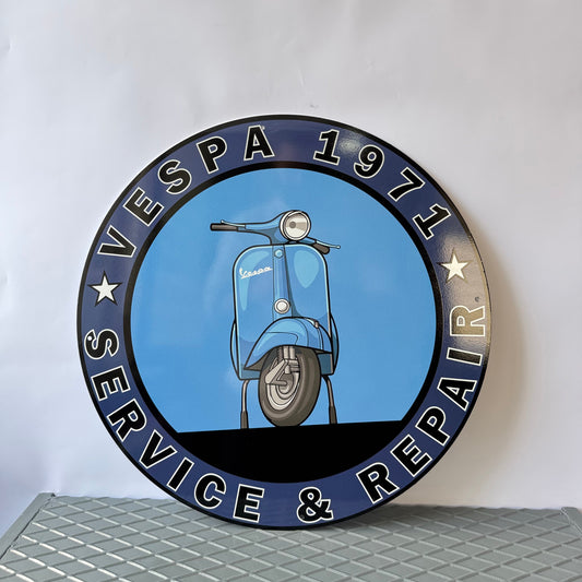 Vespa Scooter - Vespa Piaggio 1971 - Garage Service Metal Tabela
