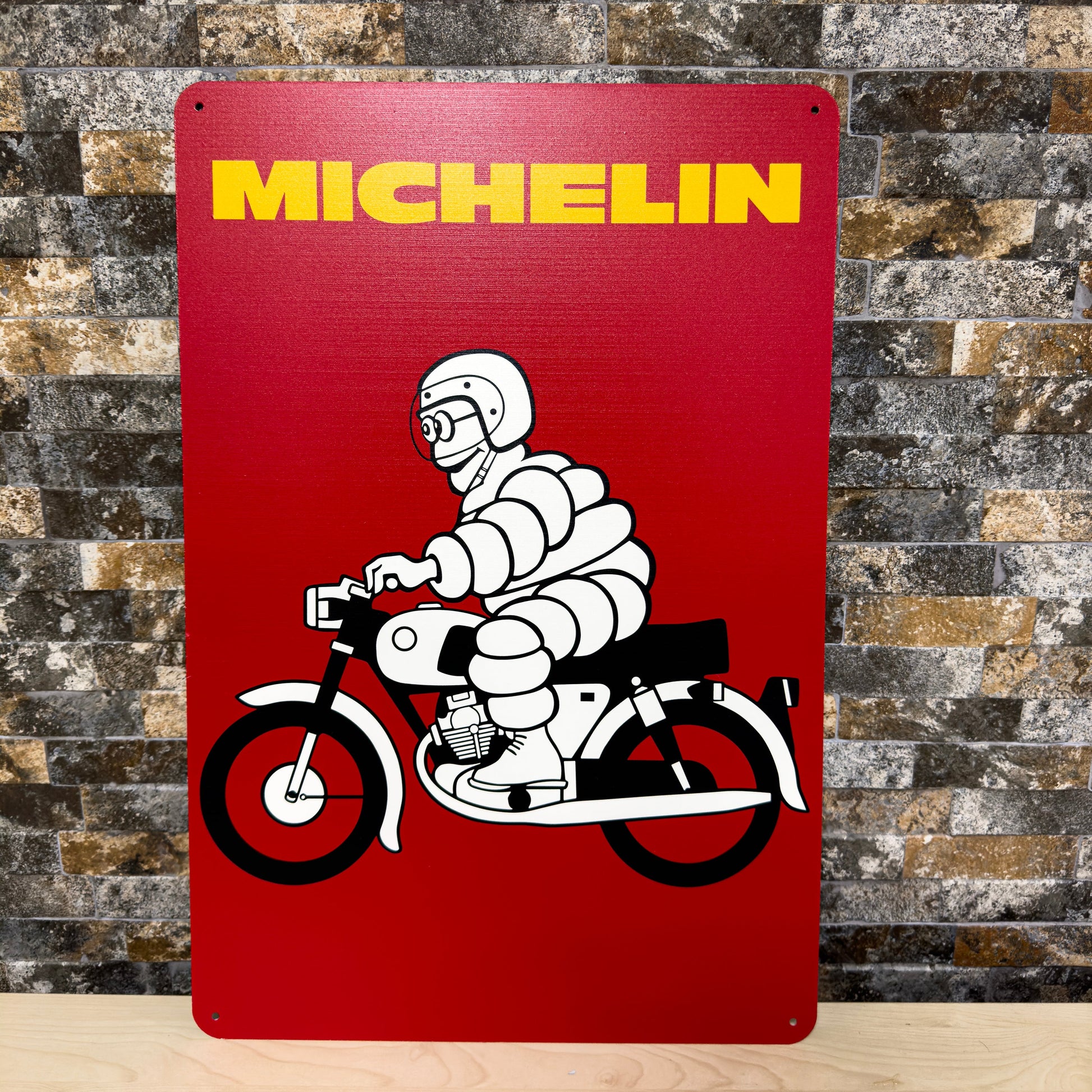 Michelin "Bibendum man riding a bike" Metal Tabela