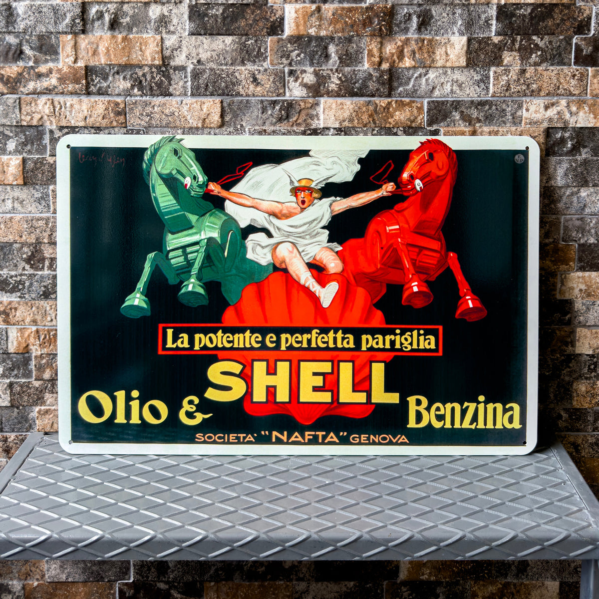 Shell Olio & Benzina Metal Tabela