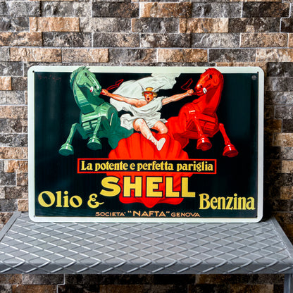 Shell Olio & Benzina Metal Tabela