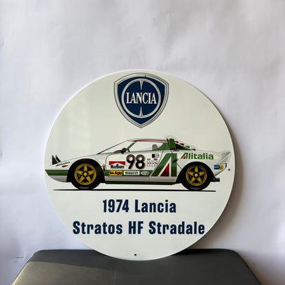 Lancia Stratos - Racing Car Metal Tabela
