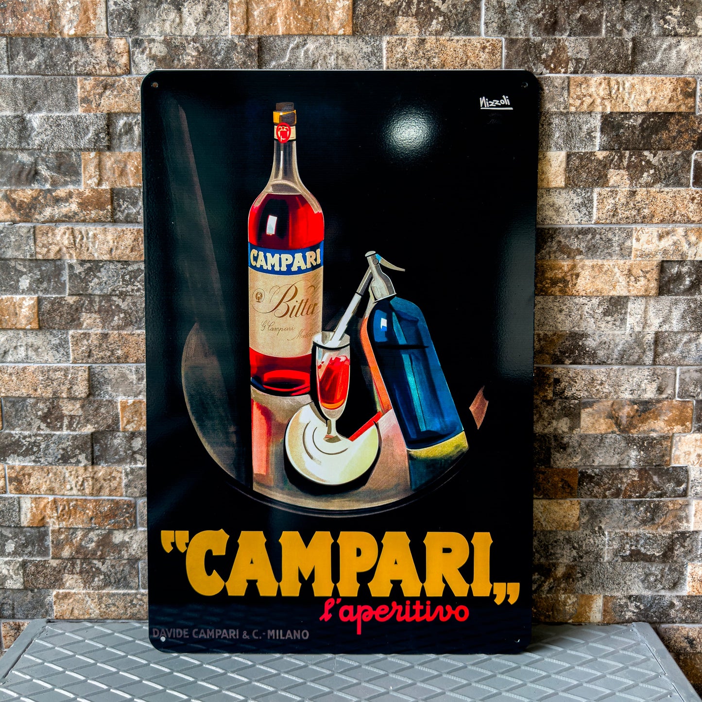 Campari Liqueur Metal Tabela