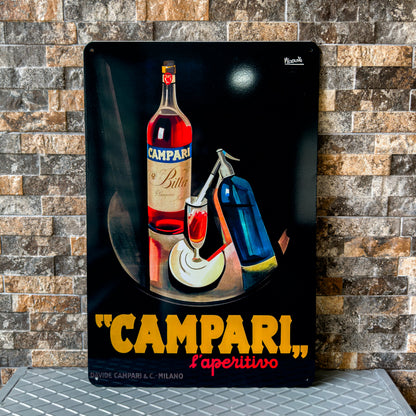 Campari Liqueur Metal Tabela