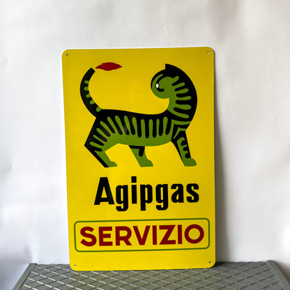 Agipgas Servizio Vintage Petrol Metal Tabela