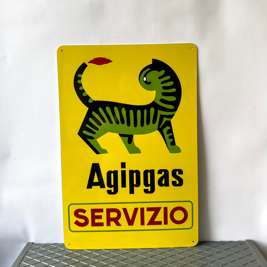 Agipgas Servizio Vintage Petrol Metal Tabela