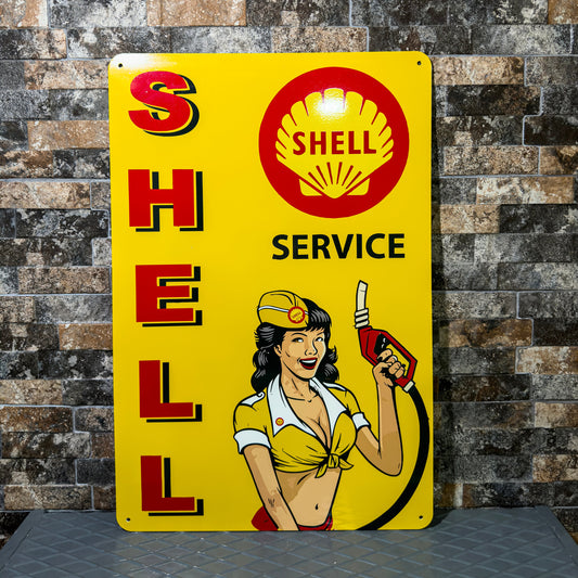 Shell Service Vintage Motor Oil Metal Tabela