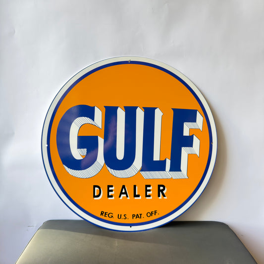 Gulf Dealer Vintage Oil - Garage Metal Tabela