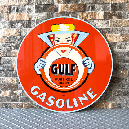 Gulf Gasoline Fuel Oil Metal Tabela