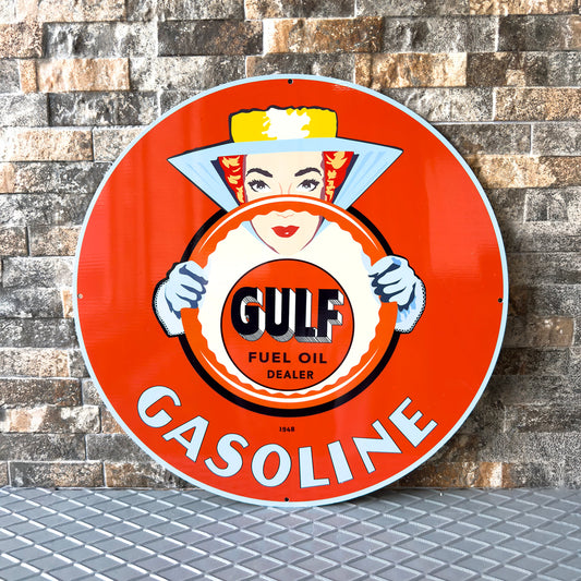 Gulf Gasoline Fuel Oil Metal Tabela