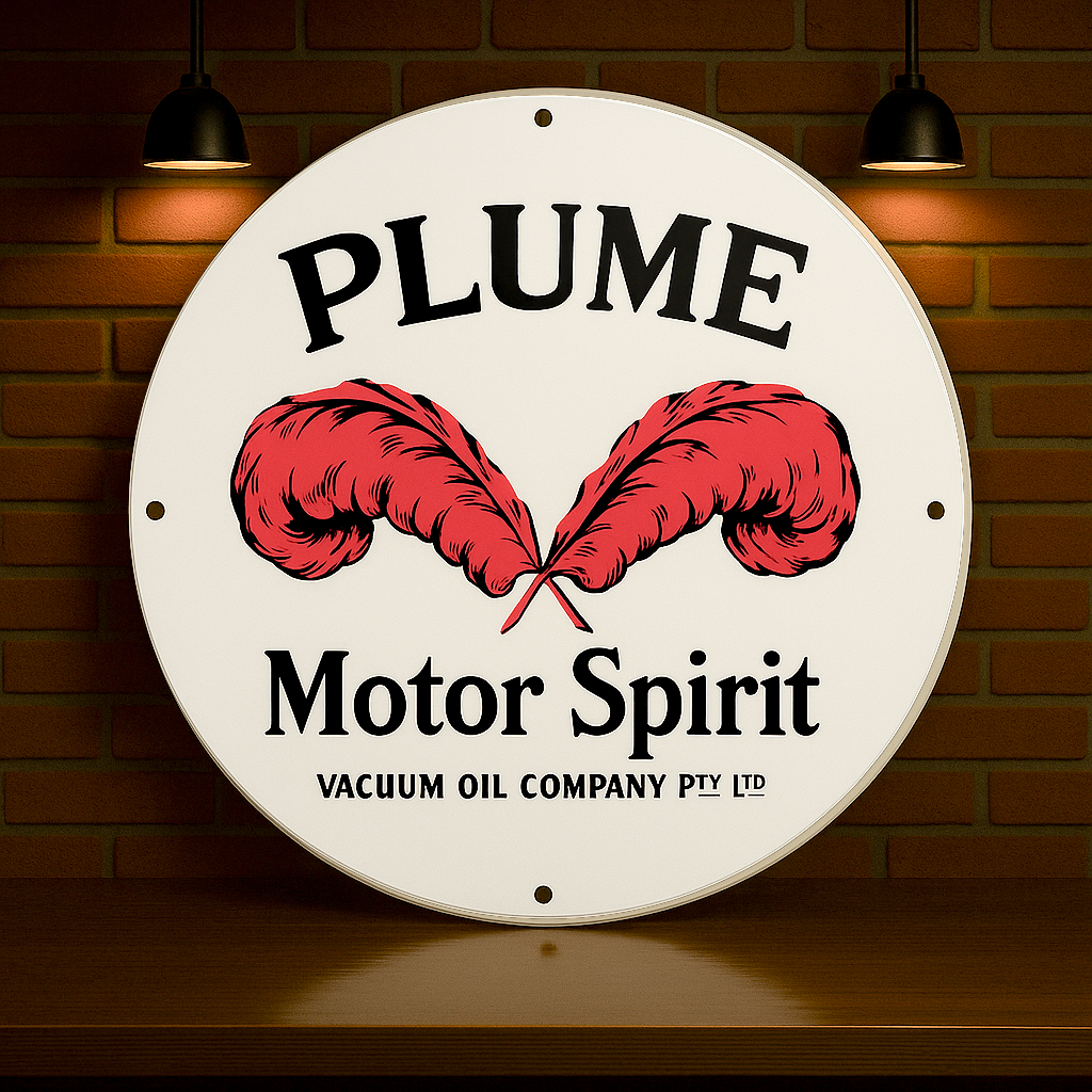 PLUME Motor Spirit Vacuum Oil Metal Tabela