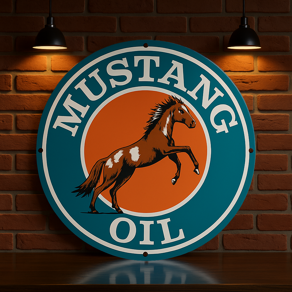 Mustang Oil Retro Gasoline Metal Tabela