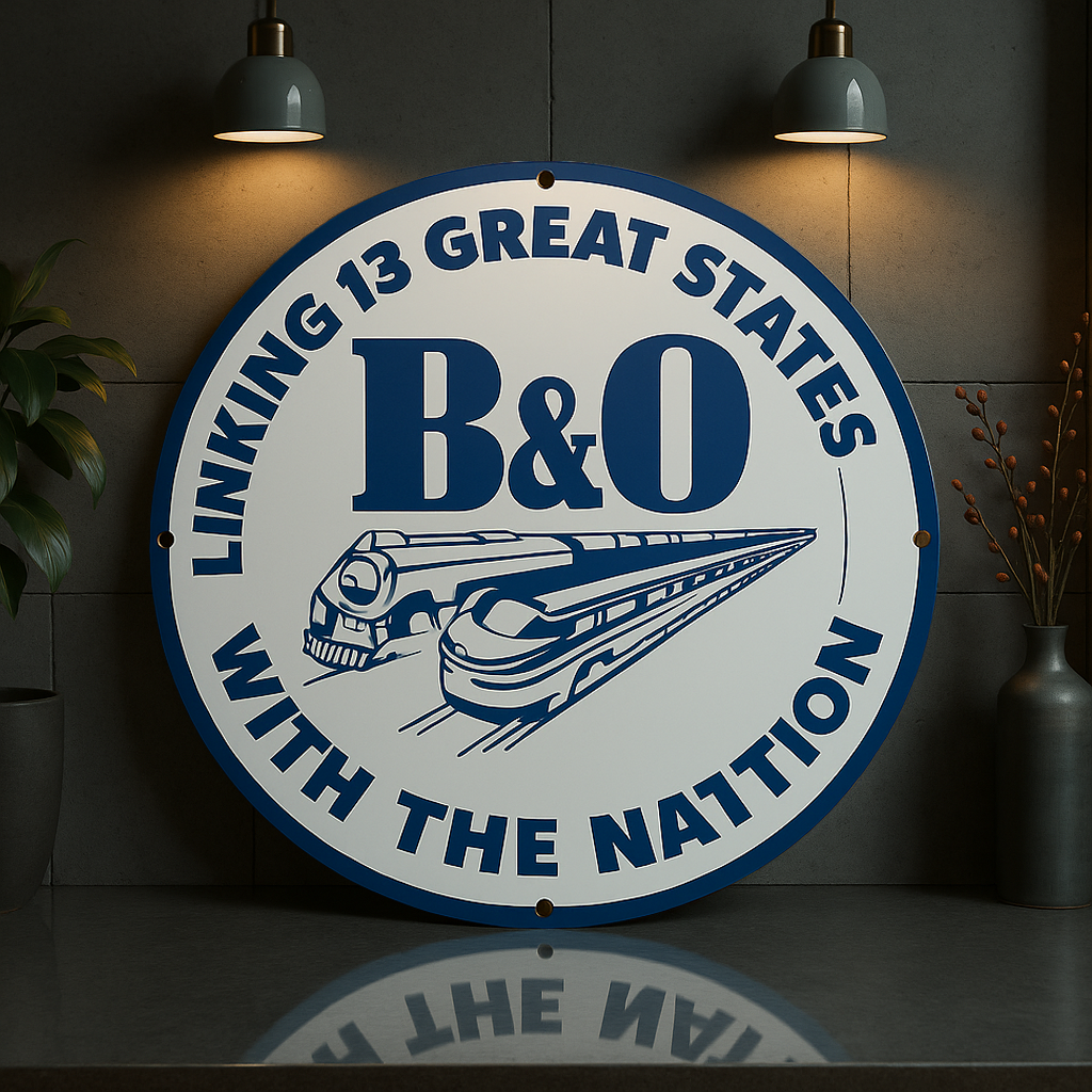 B&O Railroad - Linking 13 Great States with the Nation Metal Tabela