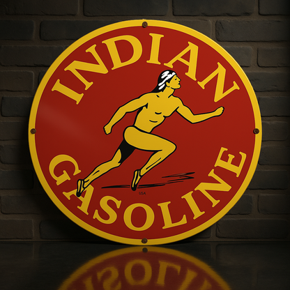 Indian Gasoline Vintage Metal Tabela