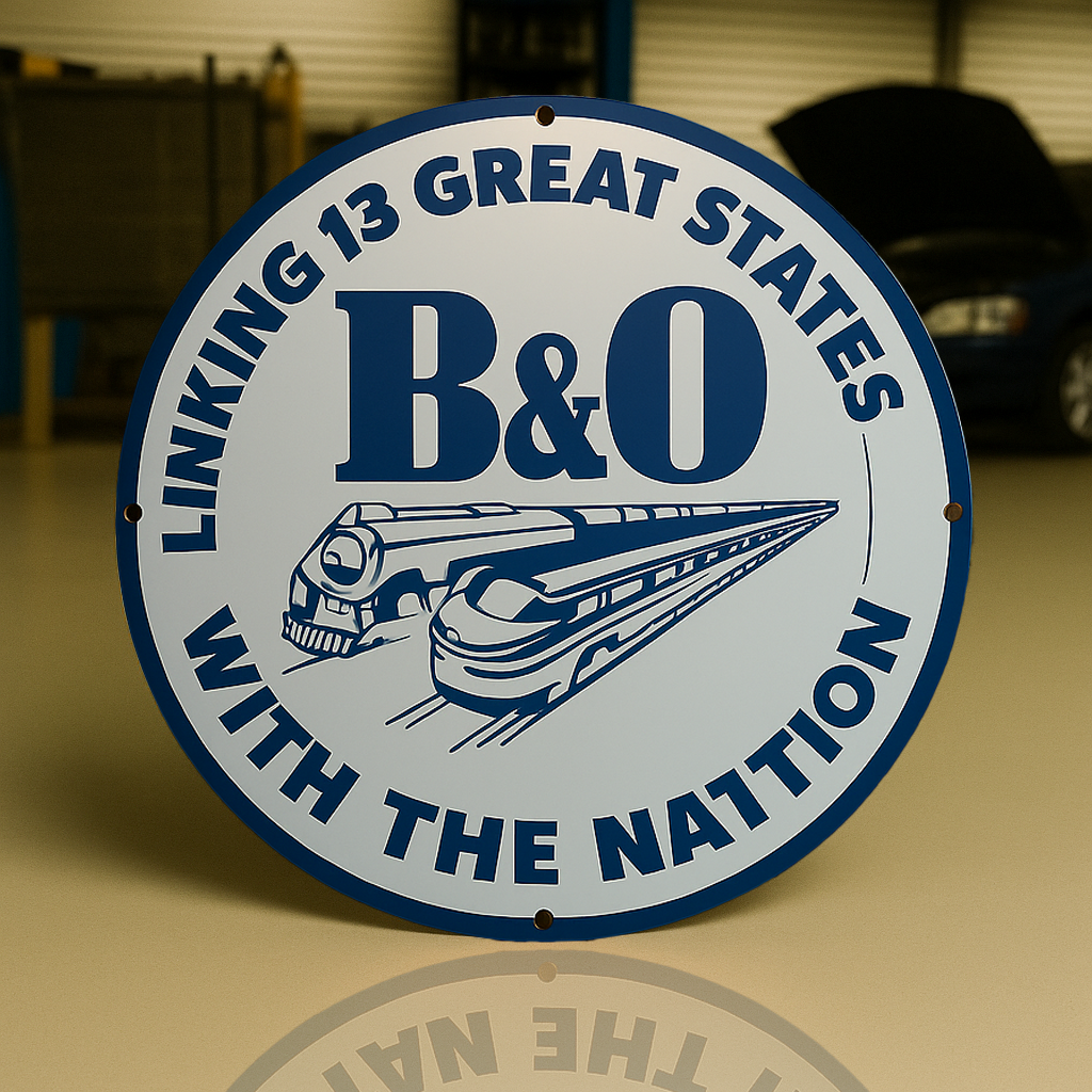 B&O Railroad - Linking 13 Great States with the Nation Metal Tabela