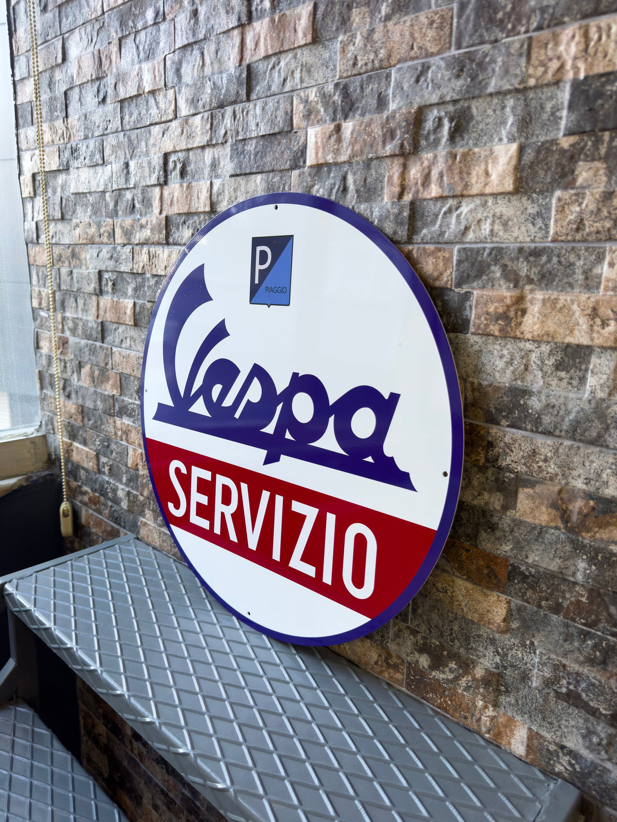 Vespa Servizio - Scooter Service Metal Tabela