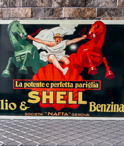 Shell Olio & Benzina Metal Tabela