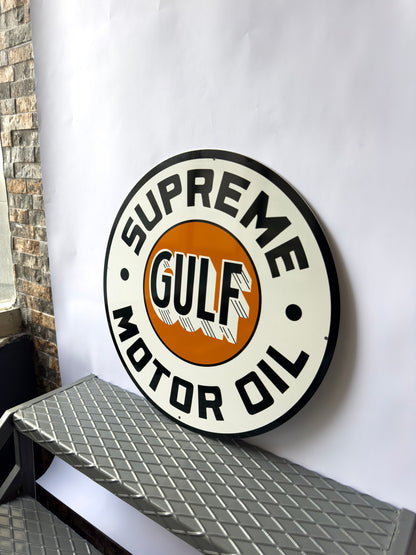 Gulf Supreme Motor Oil Metal Tabela