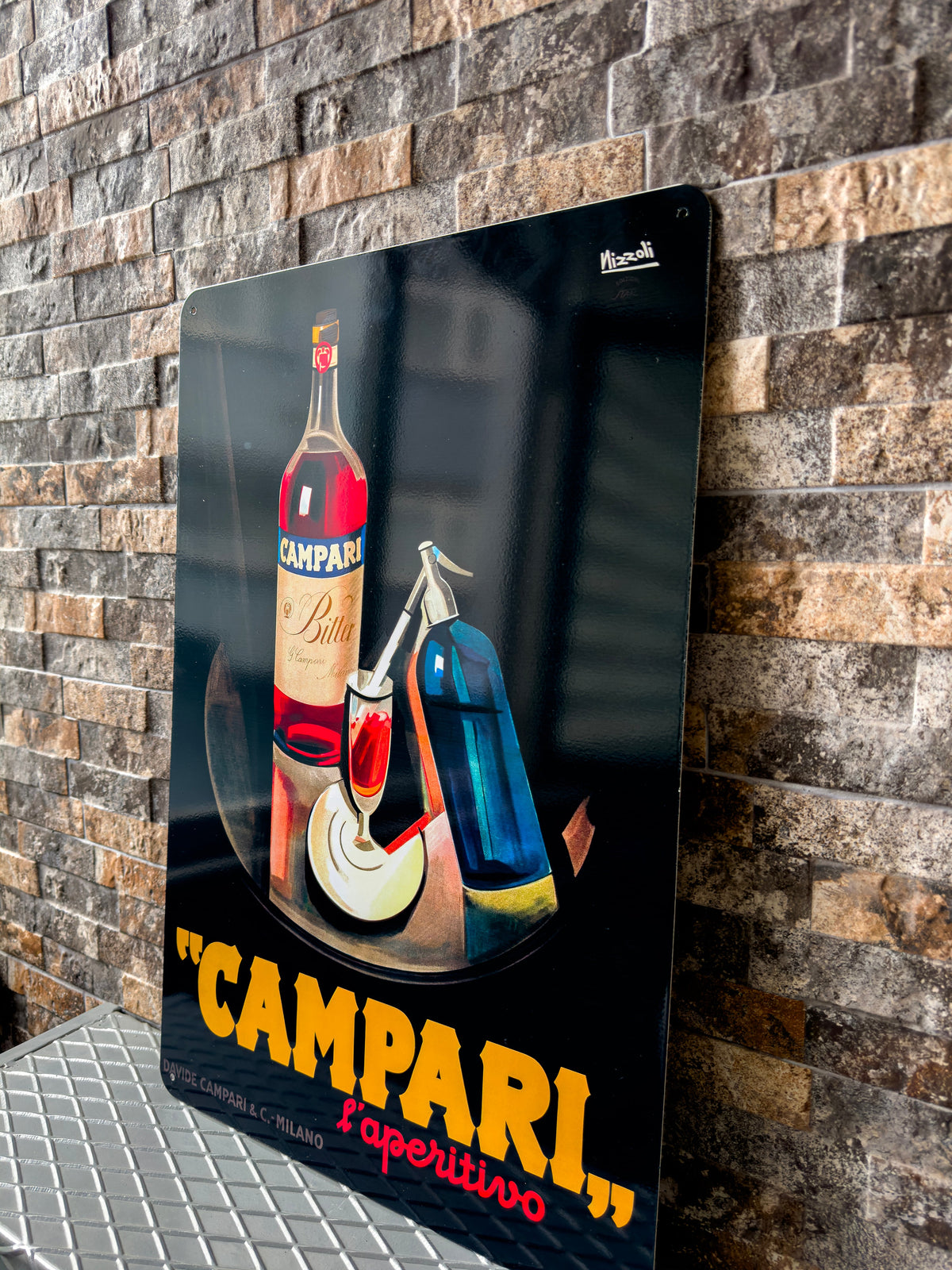 Campari Liqueur Metal Tabela