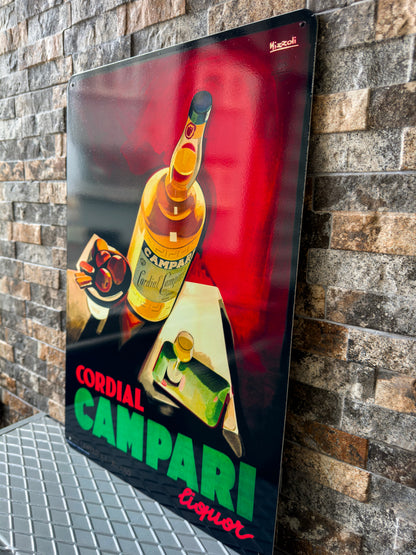 Cordial Campari Liqueur Metal Tabela