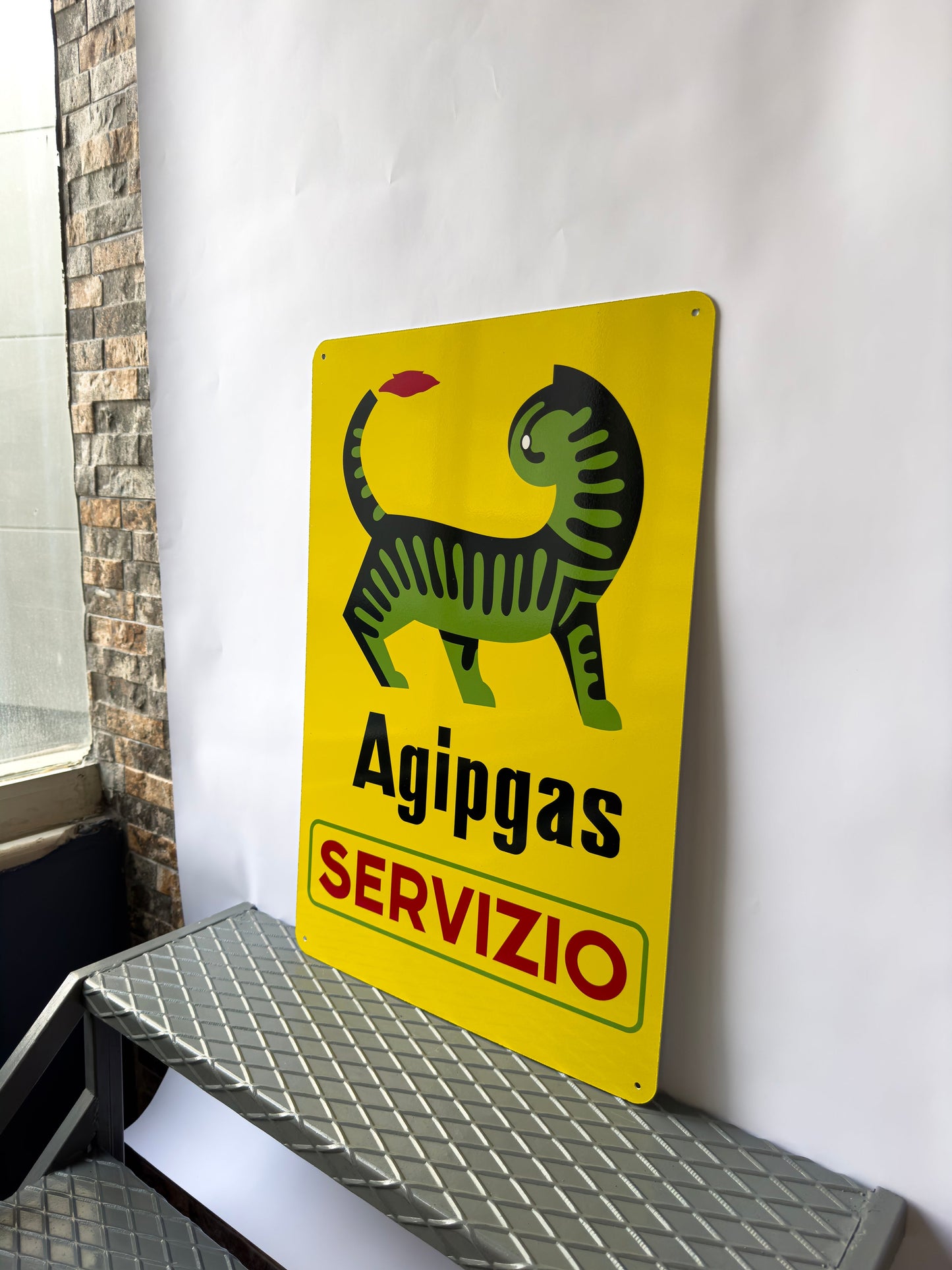 Agipgas Servizio Vintage Petrol Metal Tabela