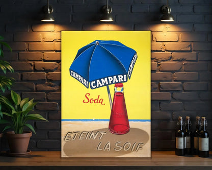 Campari Soda Éteint La Soif Metal Tabela