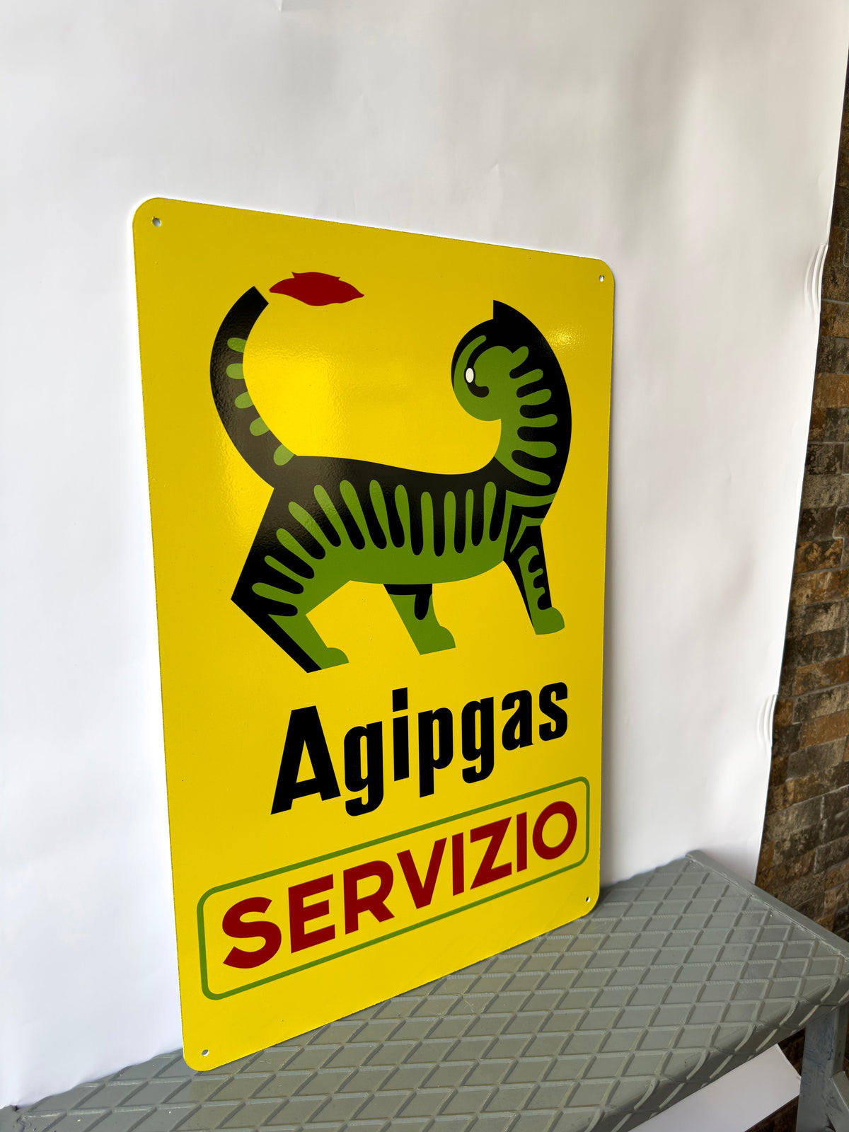 Agipgas Servizio Vintage Petrol Metal Tabela