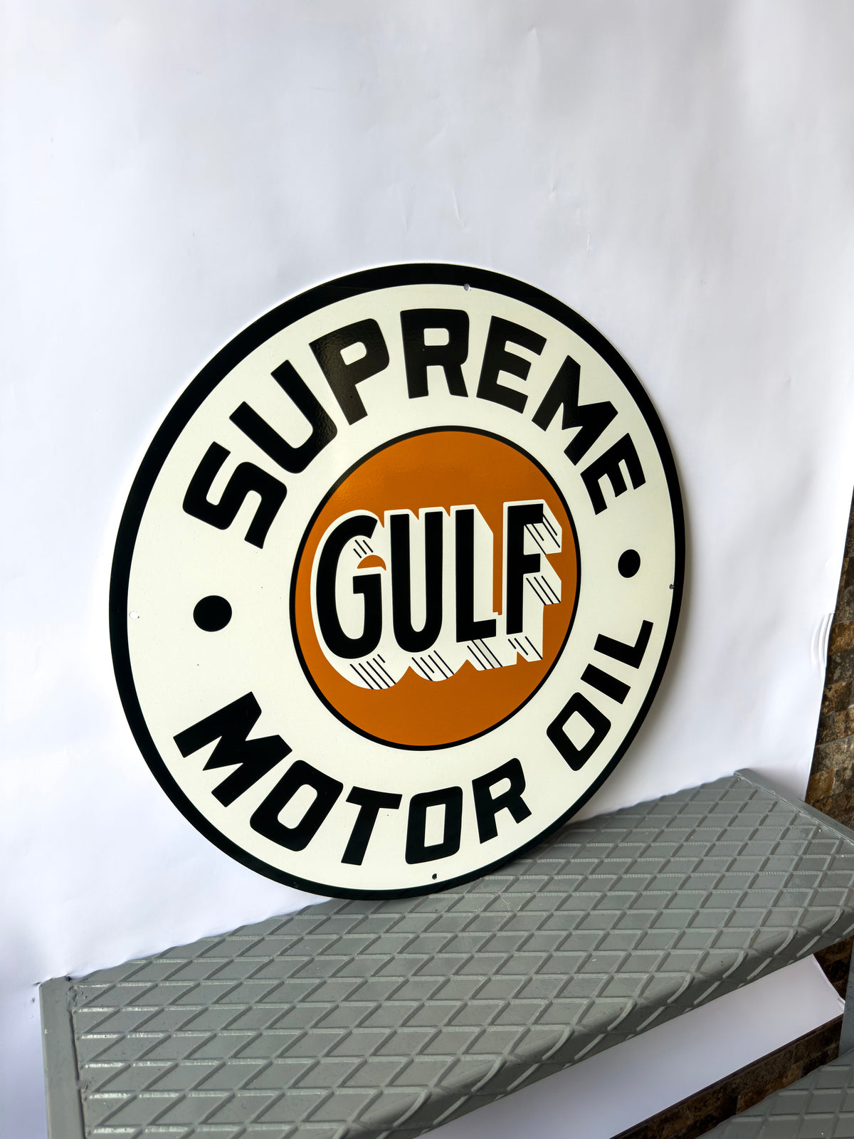Gulf Supreme Motor Oil Metal Tabela