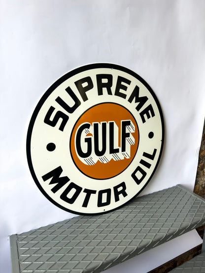 Gulf Supreme Motor Oil Metal Tabela