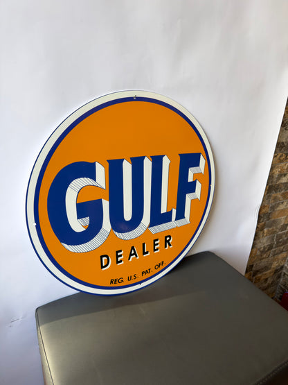 Gulf Dealer Vintage Oil - Garage Metal Tabela