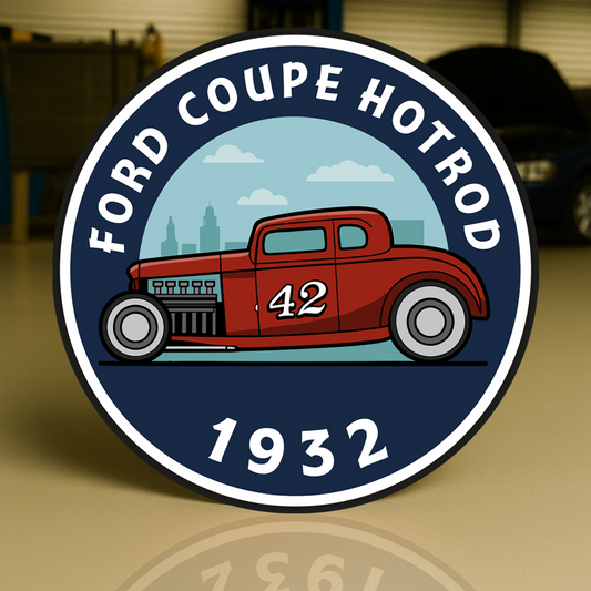 FORD COUPE Hotrod Number 42 Legend (1932) Metal Tabela