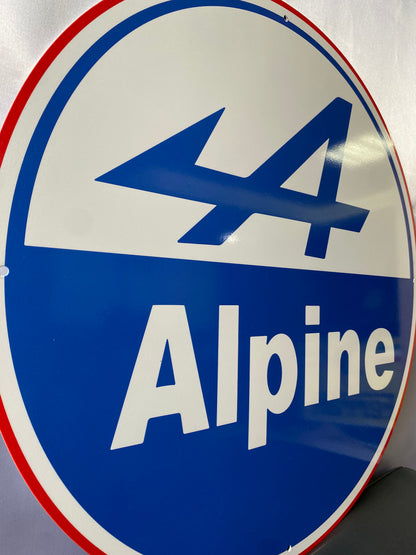 Alpine Yuvarlak Metal Tabela