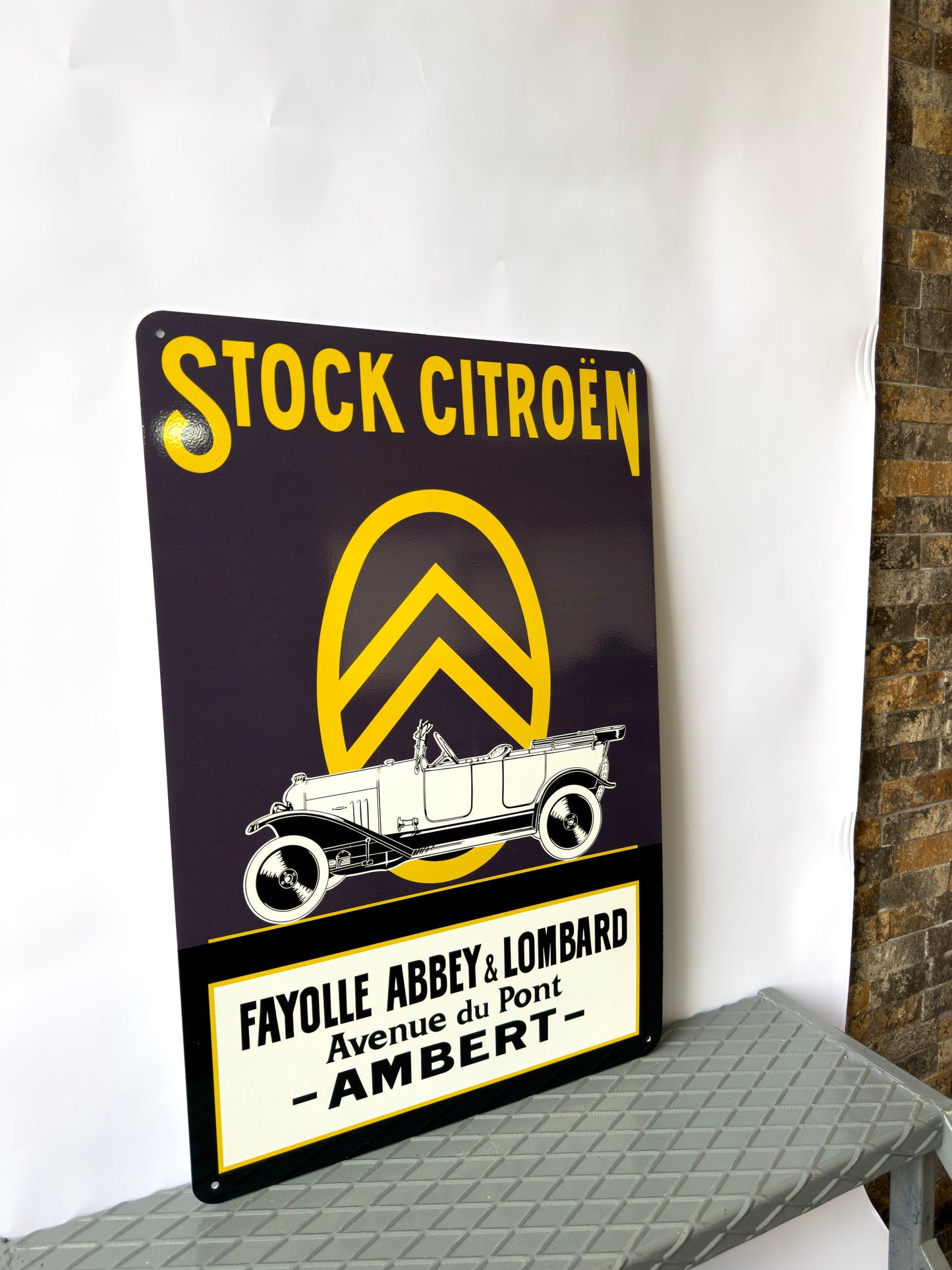 Vintage Citroen Metal Tabela