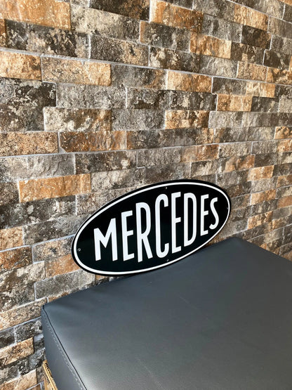 1909 Mercedes-Benz Oval Emblem - First Official Logo Metal Tabela