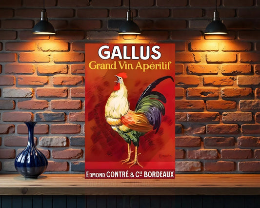Gallus Grand Vin Apéritif Metal Tabela