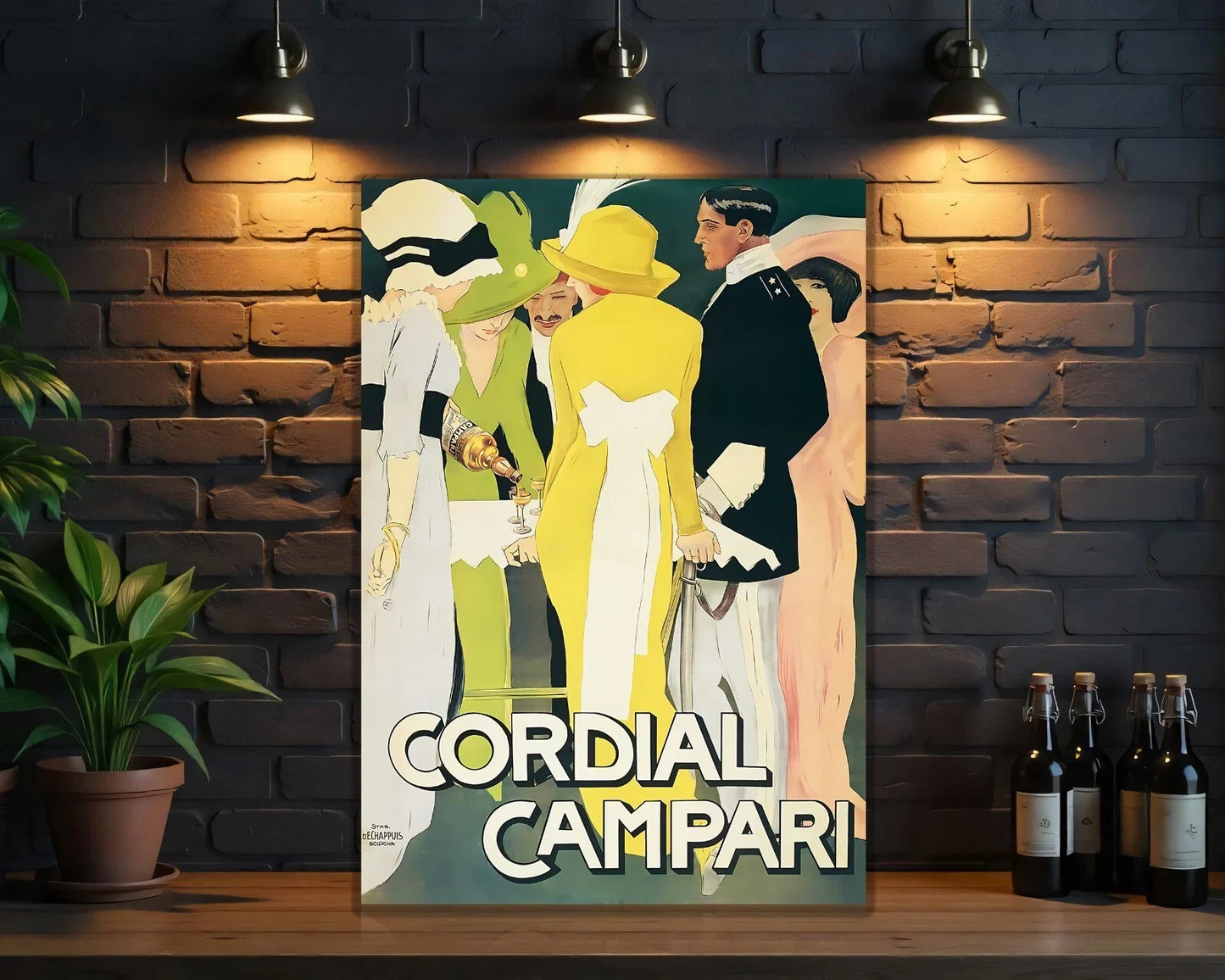 Campari Cordial Belle Époque Style Metal Tabela
