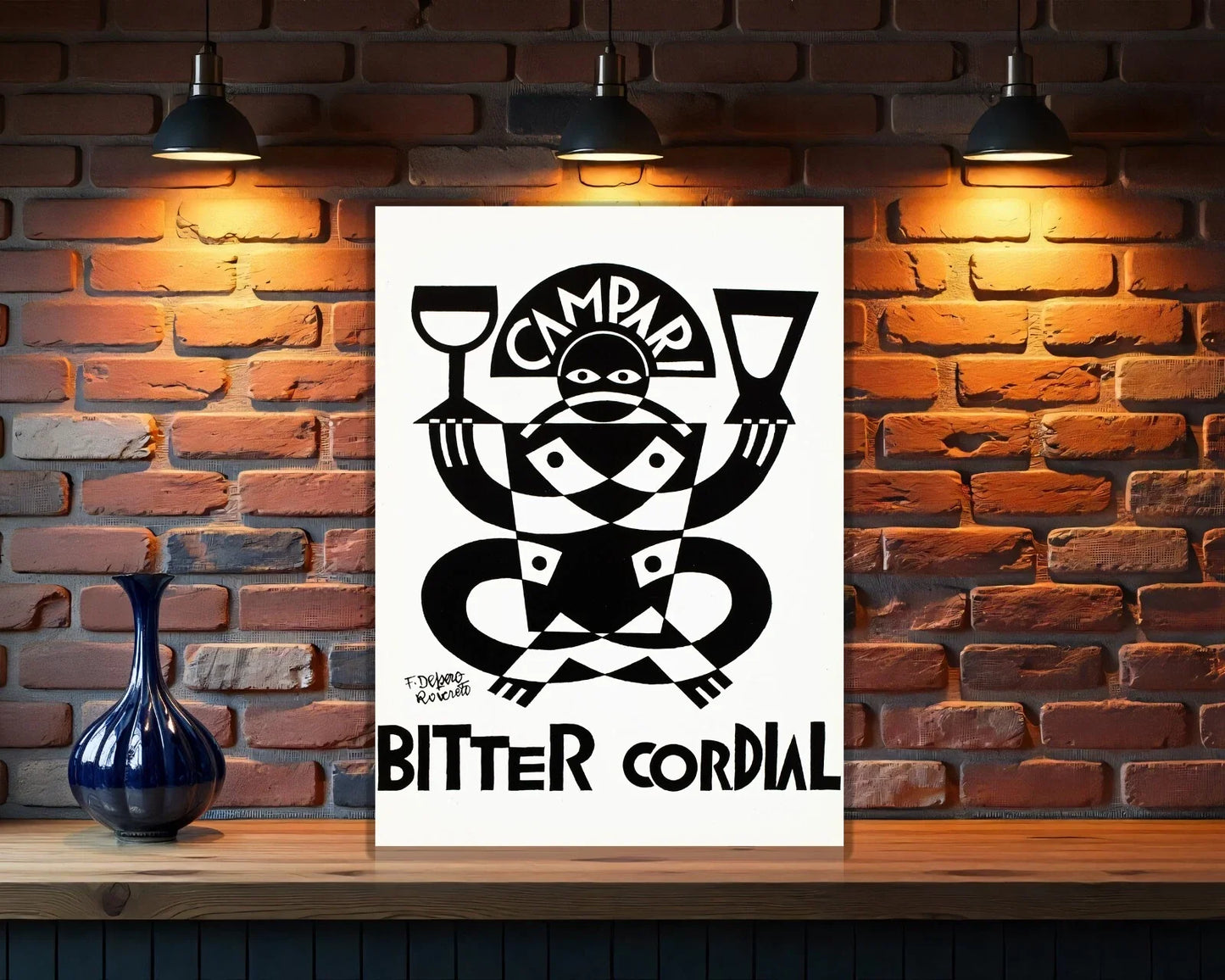 Campari Bitter Cordial Rare Depero Metal Tabela