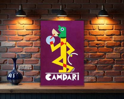 Campari Abstract Futurist Pop Art Tribute Metal Tabela