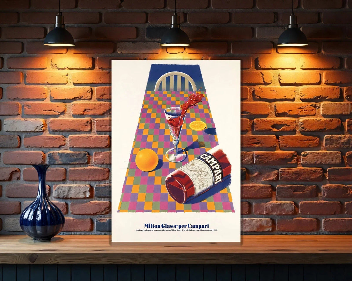Campari Milton Glaser - Iconic Italian Art Metal Tabela