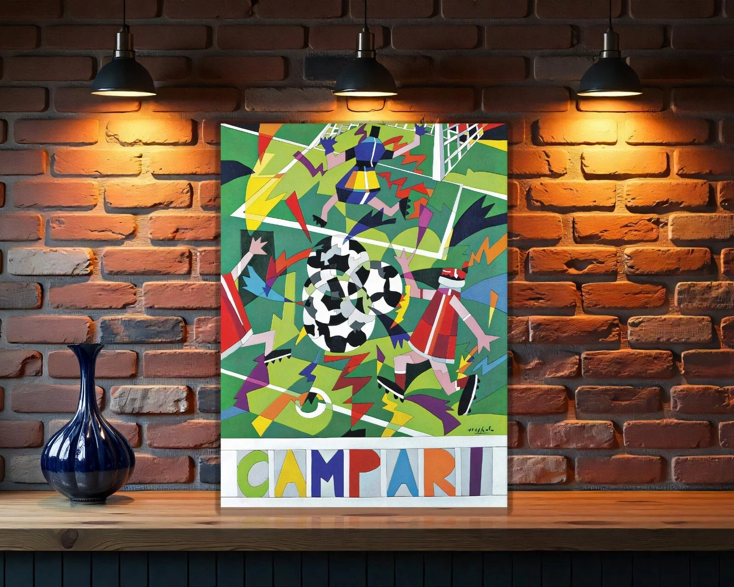 Campari Futurist Soccer by Angioletti Metal Tabela
