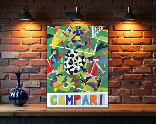 Campari Futurist Soccer by Angioletti Metal Tabela