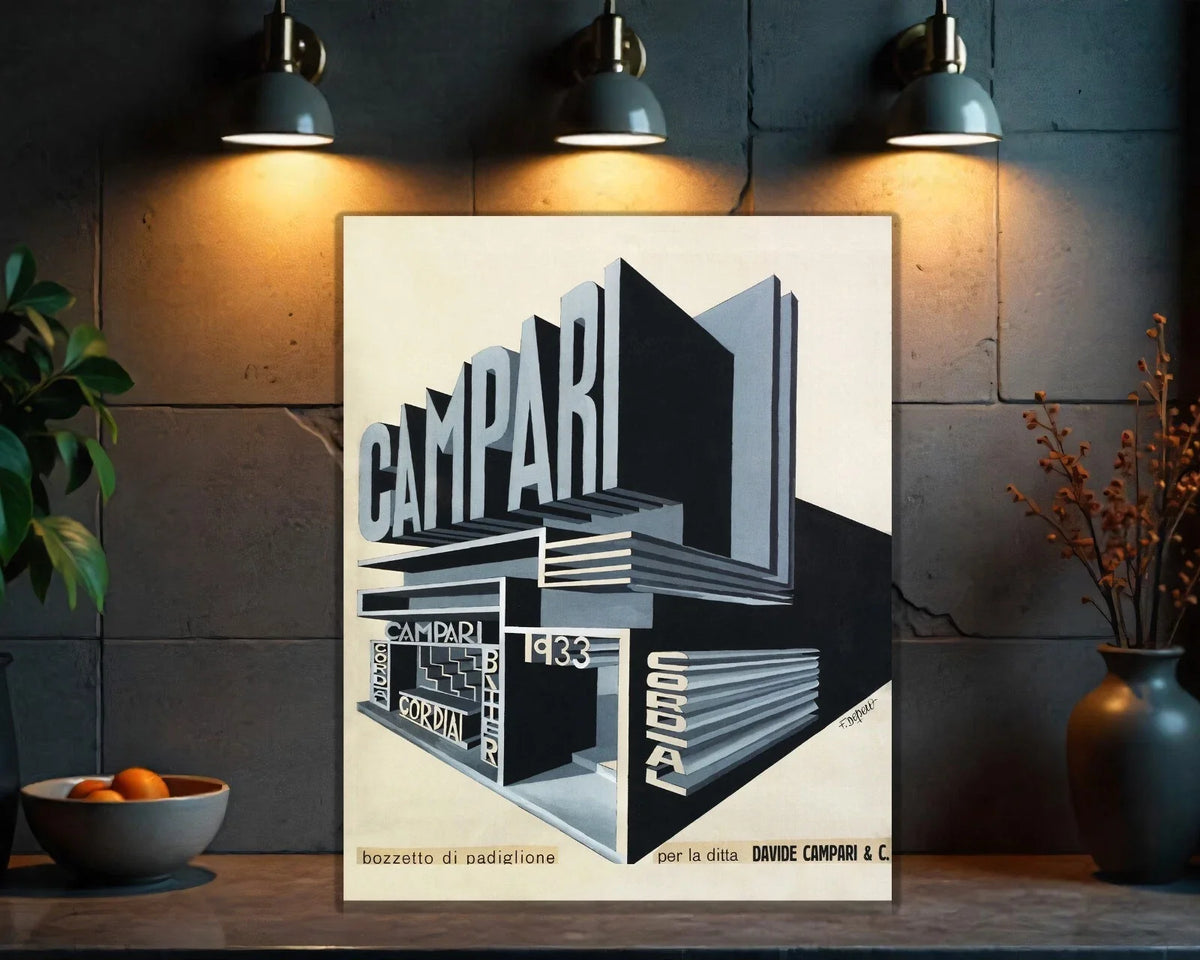 Campari Cordial 1933 Futurist Pavilion Expo Design Metal Tabela